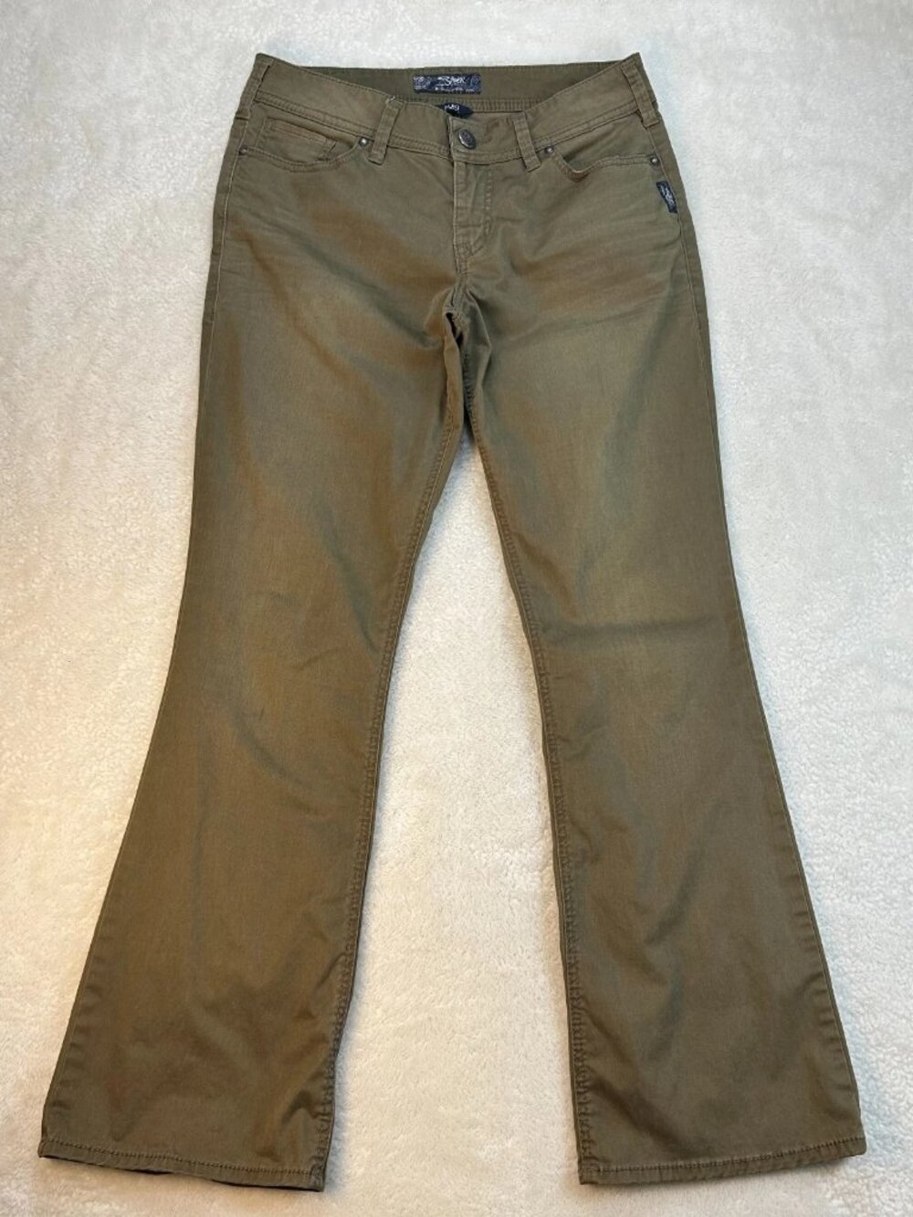 Silver Jeans Suki Bootcut Jeans Womens 30x32 Khaki Stretch‎ Western Glove Works